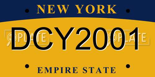 DCY2001 New York License Plate