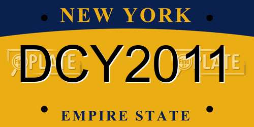 DCY2011 New York License Plate