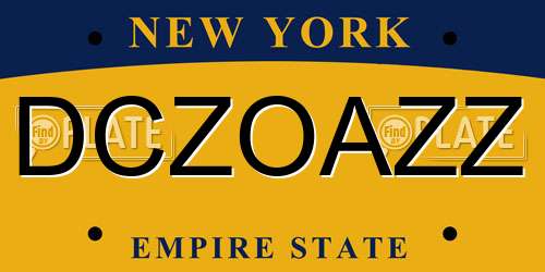 DCZOAZZ New York License Plate