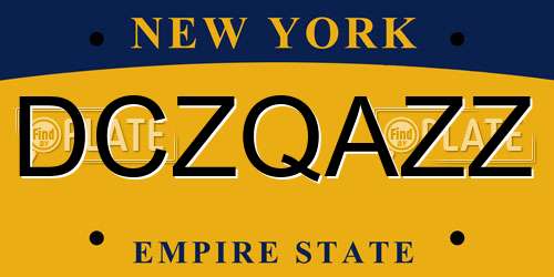 DCZQAZZ New York License Plate