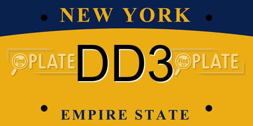DD3 New York License Plate
