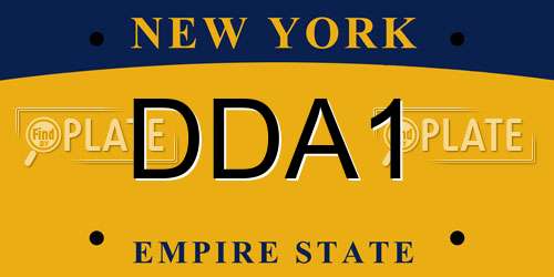 DDA1 New York License Plate