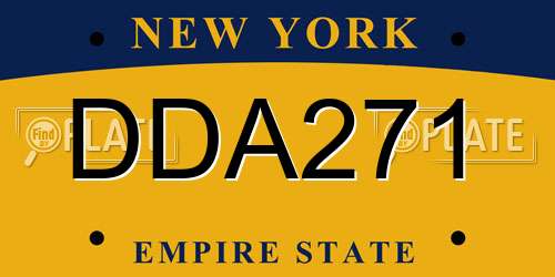 DDA271 New York License Plate