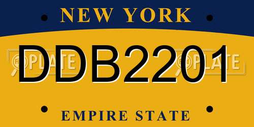DDB2201 New York License Plate