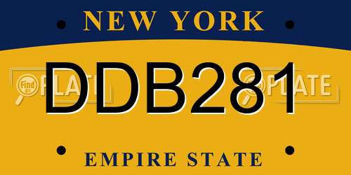 DDB281 New York License Plate