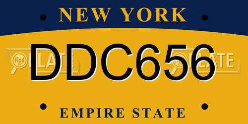 DDC656 New York License Plate