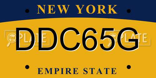 DDC65G New York License Plate