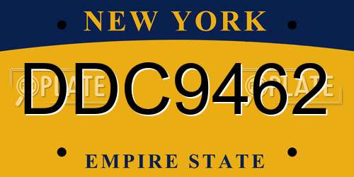 DDC9462 New York License Plate