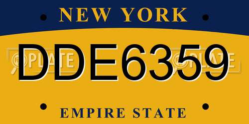 DDE6359 New York License Plate