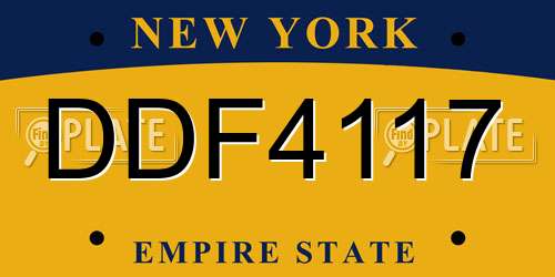 DDF4117 New York License Plate