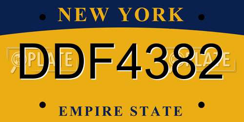 DDF4382 New York License Plate