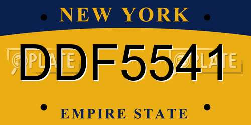 DDF5541 New York License Plate