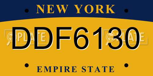 DDF6130 New York License Plate