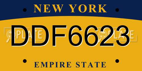 DDF6623 New York License Plate