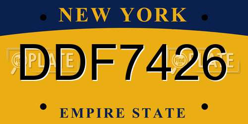 DDF7426 New York License Plate