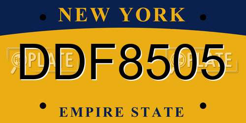 DDF8505 New York License Plate