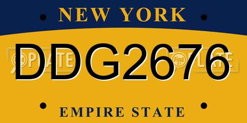 DDG2676 New York License Plate