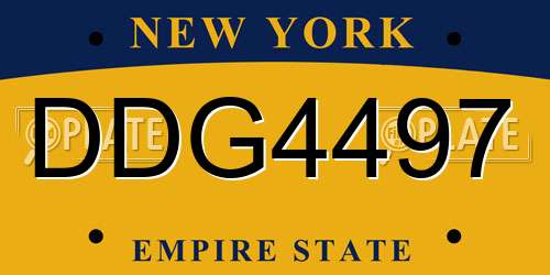 DDG4497 New York License Plate