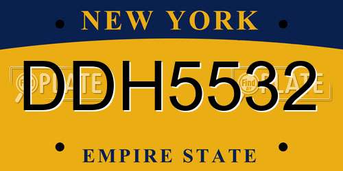 DDH5532 New York License Plate