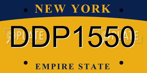 DDP1550 New York License Plate