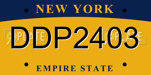 DDP2403 New York License Plate