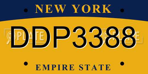 DDP3388 New York License Plate