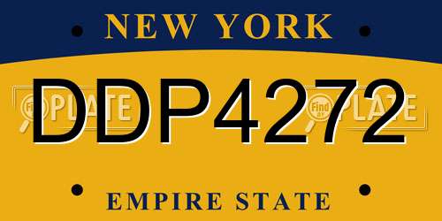 DDP4272 New York License Plate
