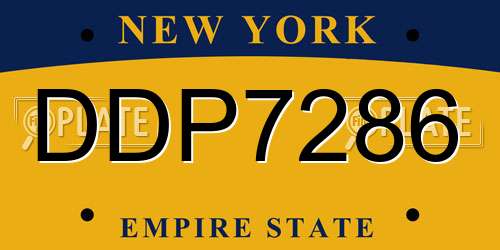 DDP7286 New York License Plate