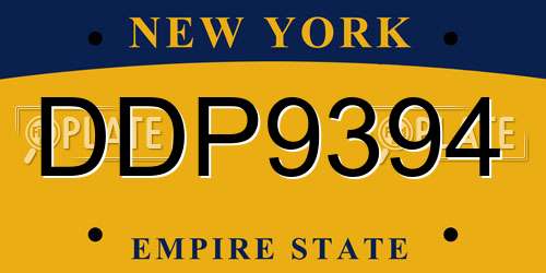 DDP9394 New York License Plate