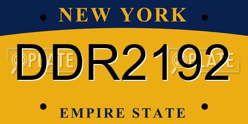 DDR2192 New York License Plate