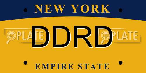 DDRD New York License Plate