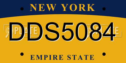 DDS5084 New York License Plate