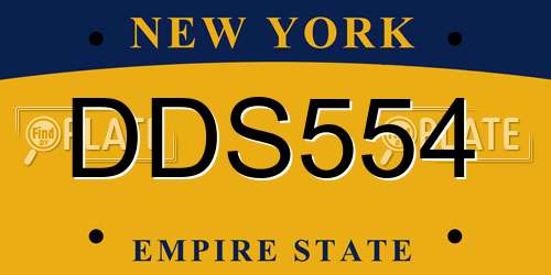 DDS554 New York License Plate