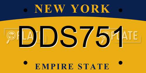 DDS751 New York License Plate