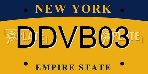 DDVB03 New York License Plate