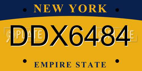 DDX6484 New York License Plate