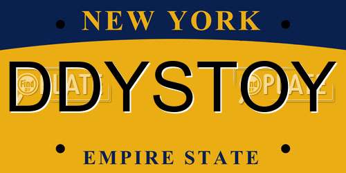 DDYSTOY New York License Plate