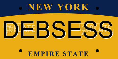 DEBSESS New York License Plate
