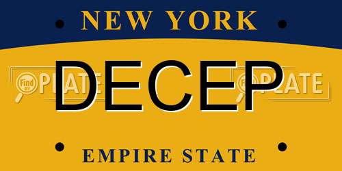 DECEP New York License Plate