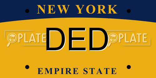 DED New York License Plate