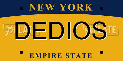 DEDIOS New York License Plate