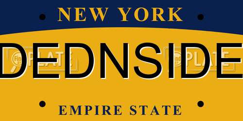 DEDNSIDE New York License Plate