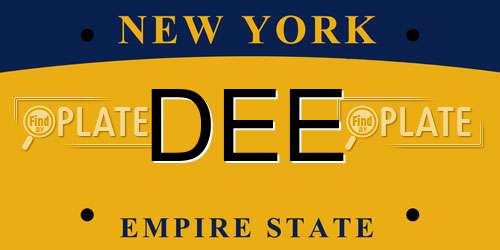 DEE New York License Plate