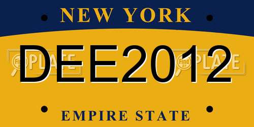DEE2012 New York License Plate
