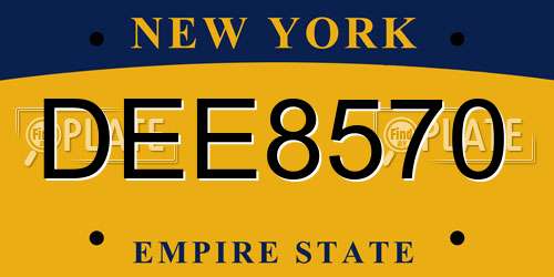 DEE8570 New York License Plate
