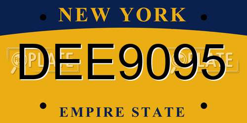 DEE9095 New York License Plate