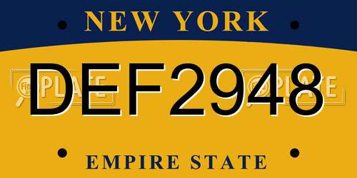 DEF2948 New York License Plate
