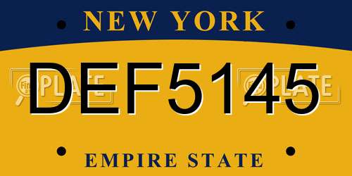 DEF5145 New York License Plate