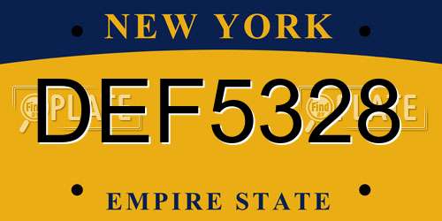 DEF5328 New York License Plate