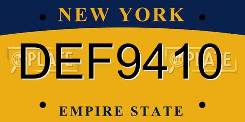 DEF9410 New York License Plate